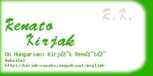 renato kirjak business card